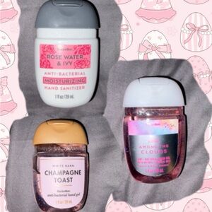 Bath & Body Works Pink Hand Sanitizer 3 Piece Bundle